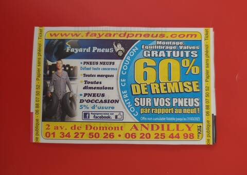 Auto-Moto remise 60% chez FAYARD Pneus