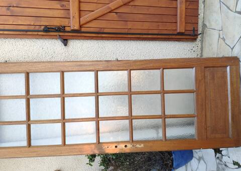 Bricolage porte vitée en chene