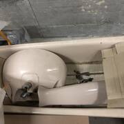 Bricolage baignoire fonte et lavabo sur colonne