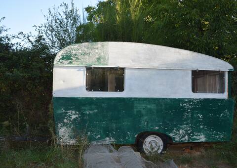Camping vieille caravane de marque de STERKMAN
