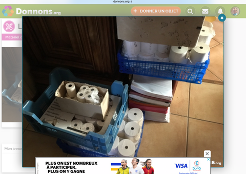Divers rouleaux caisse enregistreuse