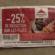 Divers coupon réduction 25 % restaurant Courtepaille Guyancourt