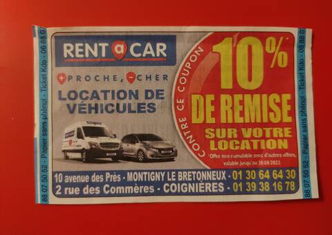 Divers coupon de réduction - 10% chez Rent a Car