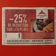 Divers coupon réduction -25% restaurant COURTEPAILLE Guyancourt