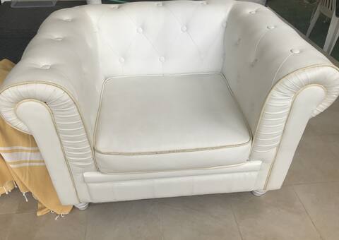 Meubles fauteuil 120x120 blanc bon état