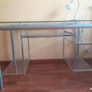 Meubles bureau verre et aluminium brossé