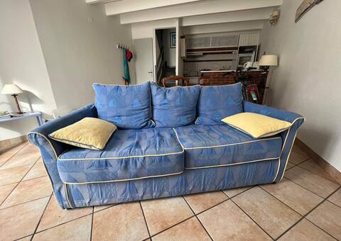 Meubles canapé lit bleu