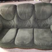 Meubles canapé 3 places en tissu velours vert