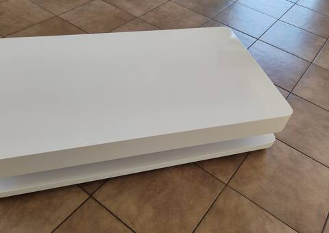Meubles table base laquée blanche