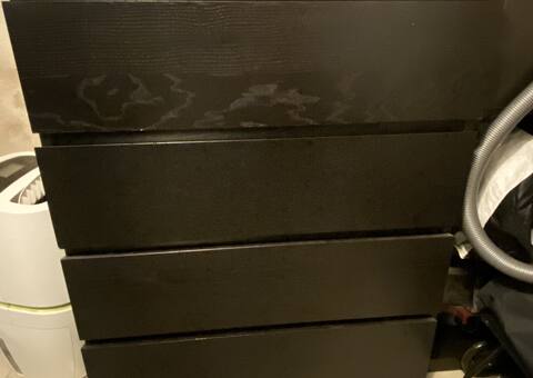 Meubles commode Malm Ikea 4 tiroirs noire