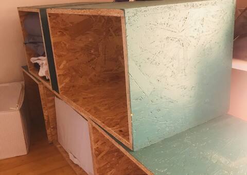 Meubles caisses OSB rangement