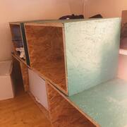 Meubles caisses OSB rangement
