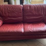 Meubles canapé cuir rouge