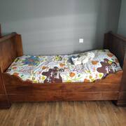Meubles lit Louis-Philippe 1 place bois massif avec matelas et sommier