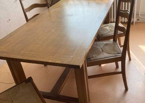 Meubles table chêne avec 6 chaises