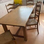 Meubles table chêne avec 6 chaises