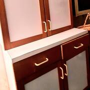 Meubles Meuble de rangement blanc/bois (deux parties)