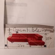 Meubles canape d angle convertible rouge 274 x 237