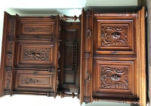Meubles armoire et où desserte bois noyer