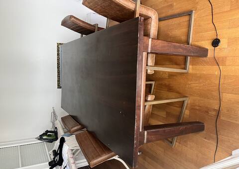 Meubles table de salle à manger en bois massif
