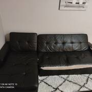 Meubles canape cuir noir