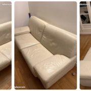 Meubles canapé cuir blanc
