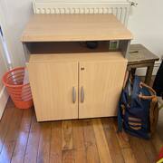 Meubles petit meuble 2 portes à roulettes en bois