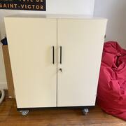 Meubles meuble 2 portes sur roulettes