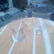Meubles 2 vases verre blanc