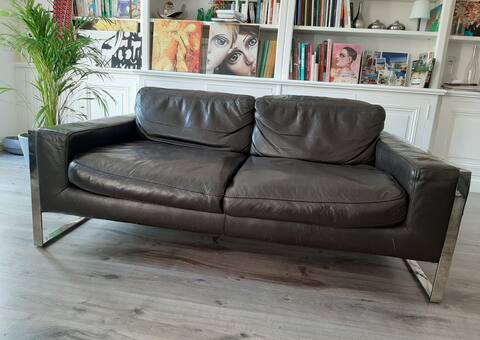 Meubles canapé fixe 2 places en cuir