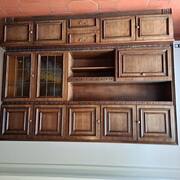 Meubles meuble living noyer massif et placage