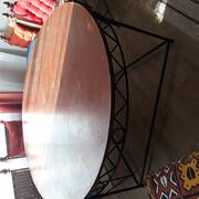 Meubles table ronde 6 personnes bois et fer forgé