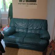 Mobilier canapé en cuir+un fauteil