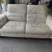 Mobilier canapé cuir beige