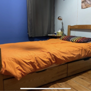 Mobilier 2 lits + matelas et tiroir en pin