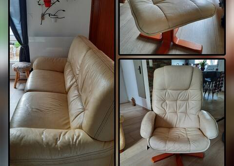 Mobilier canapé, fauteuil, repose pieds