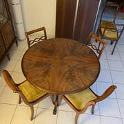 Mobilier table bois massif de merisier + 6 chaises et 2 rallonges