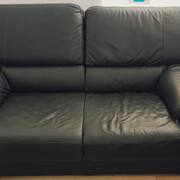 Mobilier canapé 2 place cuir vert kaki