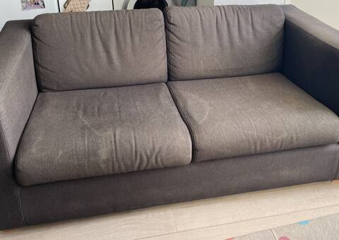 Mobilier canapé convertible gris 2 places Habitat