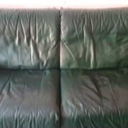 Mobilier canapé en cuir vert