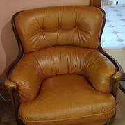 Mobilier fauteuil cuir couleur fauve